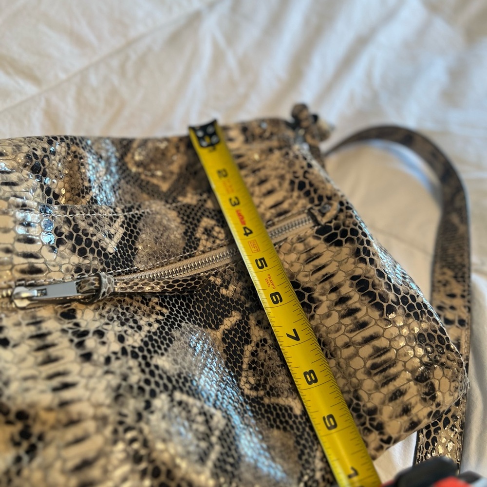 Danier Python Pattern Crossbody Bag - Black and Tan - Picture 10 of 13
